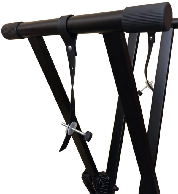 RockJam Xfinity Heavy-Duty, Double-X, Pre-Assembled, Infinitely Adjustable Piano Keyboard Stand with Locking Straps - Image 2