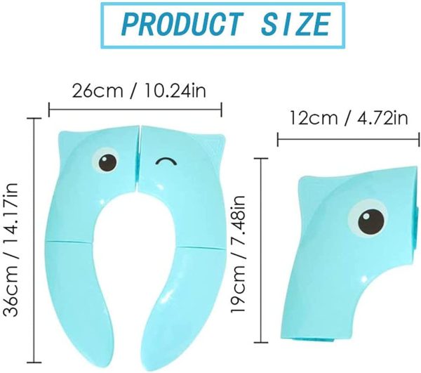 Toilet Potty Training Seat Cover, Folding Non Slip Silicone Pads, Travel Toilet Seat,Toddlers Toilet Seat,Travel Portable Reusable Kids Toddlers Boys Girls, Carry Bag  (Blue)