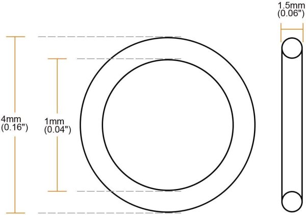 Silicone O-Rings, 4mm OD 1mm ID 1.5mm Width VMQ Seal Gasket for Compressor Valves Pipe Repair, White, Pack of 20 - Image 3