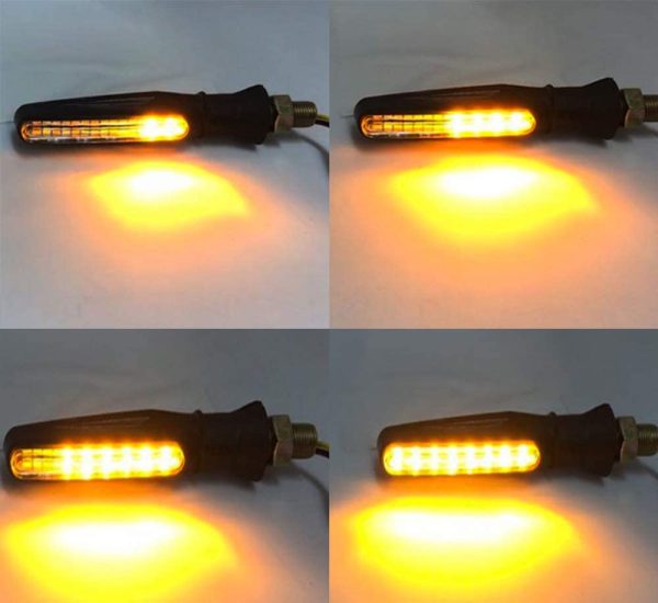 Motorcycle Blinkers Indicator Turn Signal Amber Flowing Sequential Universal Lamp (Pack of 4) - Image 4