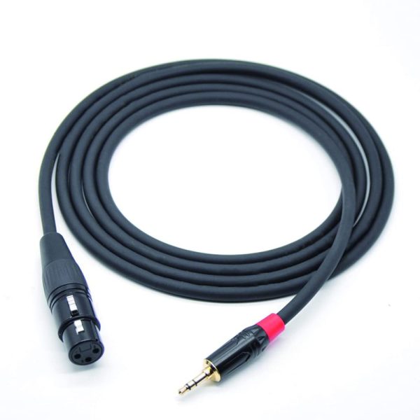 LFHUKEJI 3.5mm 1/8 inch to XLR Female Microphone Unbalanced Cable,TRS to 3-pin Stereo Jack Balanced Microphone Cable 6.5FT