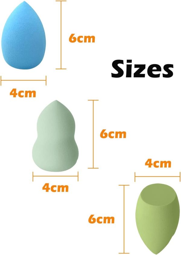 Makeup Sponge 15 Pcs Beauty Blender Sponge Foundation Blending Sponge with 2 Pcs Makeup Blender Holders Stands, Flawless for Liquid & Creams & Powers (Colour3) - Image 6