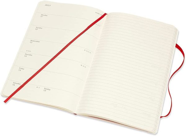 Moleskine 2022 Weekly Notebook Soft Cover Diary, Large, Scarlet Red - Image 6