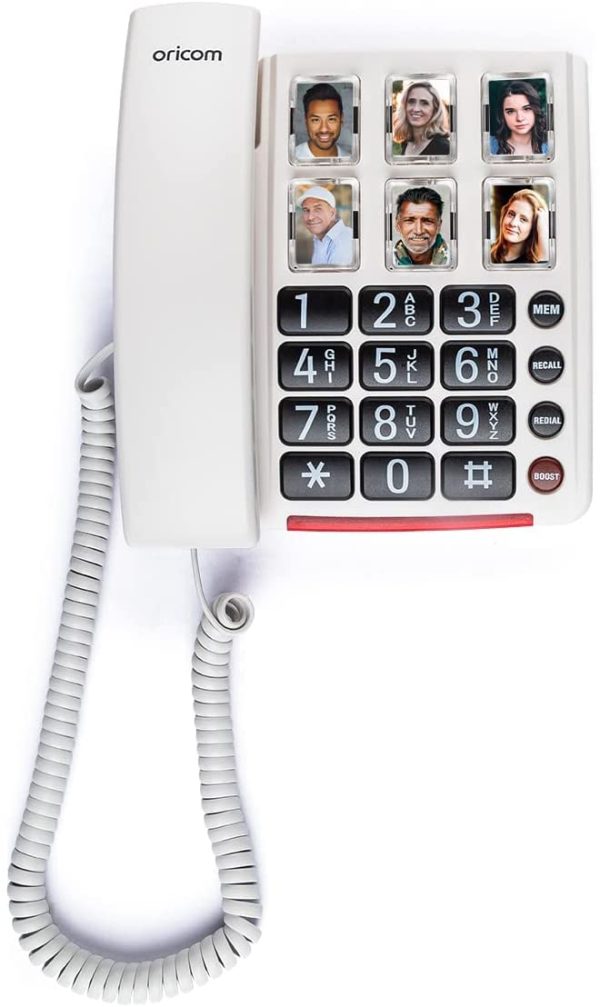 Oricom CARE80 Amplified Phone. User Friendly Corded Phone with 6 Large One-Touch Picture Memory Buttons. For Persons Suffering from Memory Loss, Moderate to Severe Hearing Loss and or Low Vision. - Image 8