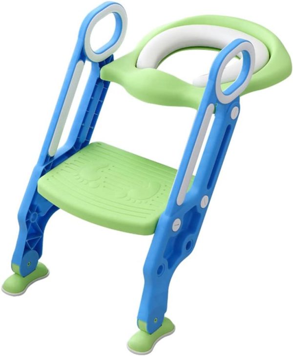 Potty Training Seat for Kids, FOME Toilet Seat for Potty Training Step Trainer Ladder Toilet Training Potty Seat Sturdy Comfortable Built in Non-Slip Steps Soft Pad for Baby Boys Girls