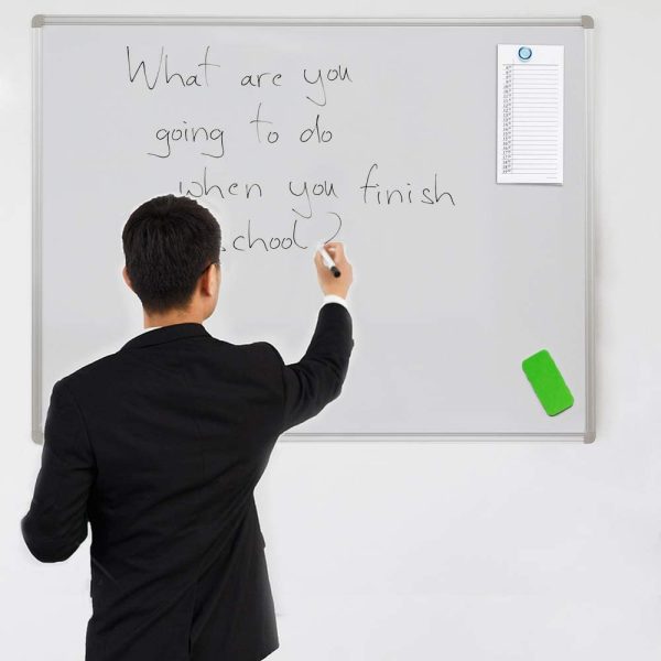 Magnetic Whiteboard, Dry Erase Board, Silver Aluminum Frame, Including 1 x Dry-Erase, 2 x Magnets and 1 x Dry-Erase Board Markers, for School, Home, Office (1200X905MM)??