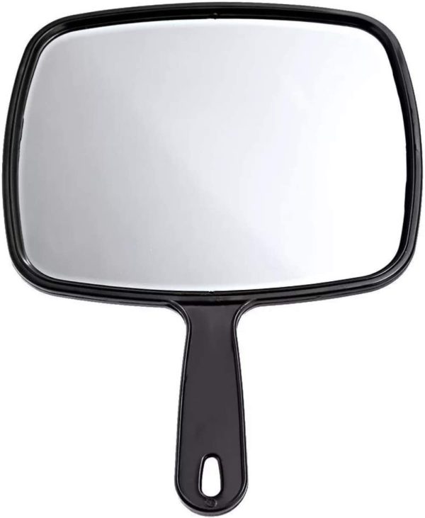 Hand Held Mirror Solon Mirror Large Lady Women Makeup Beauty Cosmetic Black (19cm x 27.5cm, Black)