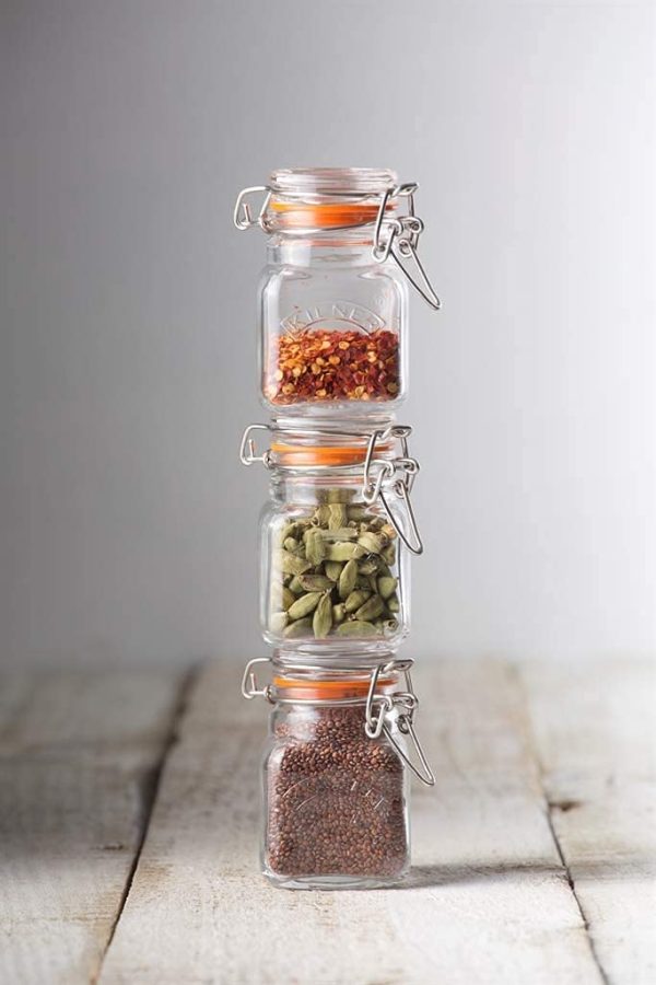 Square Clip Top Spice Jar, 70ml, Transparent 01651 - Image 2