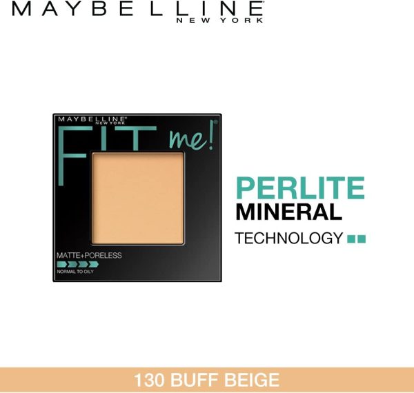 Maybelline Fit Me Matte & Poreless Pressed Powder - Buff Beige 130 - Image 2