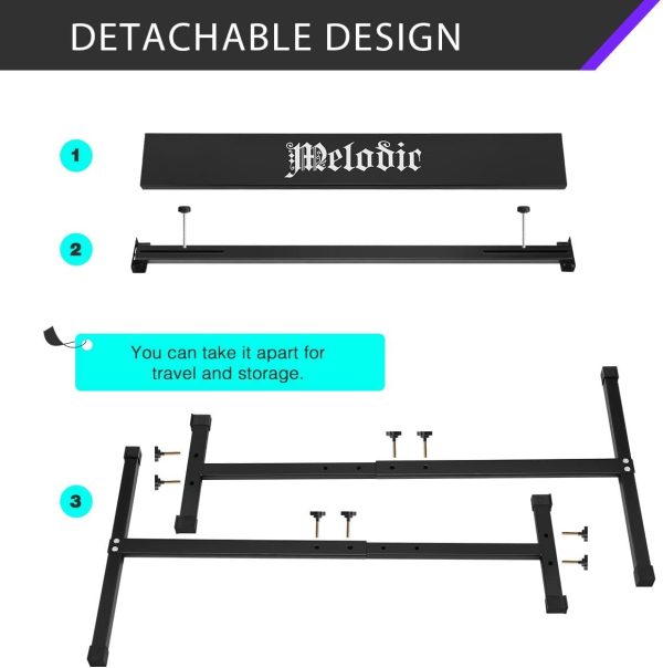 Melodic I Style Adjustable Keyboard Stand Folding Piano Stool Seat Chair Set - Image 7