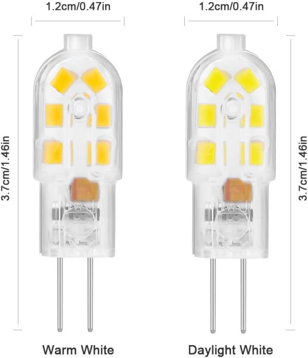 G4 LED Bulb - AC/DC 12V JC G4 Bi Pin Bulb, Type G4 Halogen 10W-20W T3 Halogen Track 64440 Bulb Not Dimmable Replacement 5-Pack (Daylight White 6000K) P-VIP 100-120/1.0 E23h