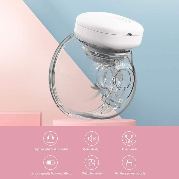 Breast Pump Wearable,Hands Free, Electric Single Portable Wearable Breast Cup, 8oz/240ml BPA-Free, 3 Modes 9 Suction Levels,Rechargeable, Comfort Breastfeeding Milk Collector - Image 2