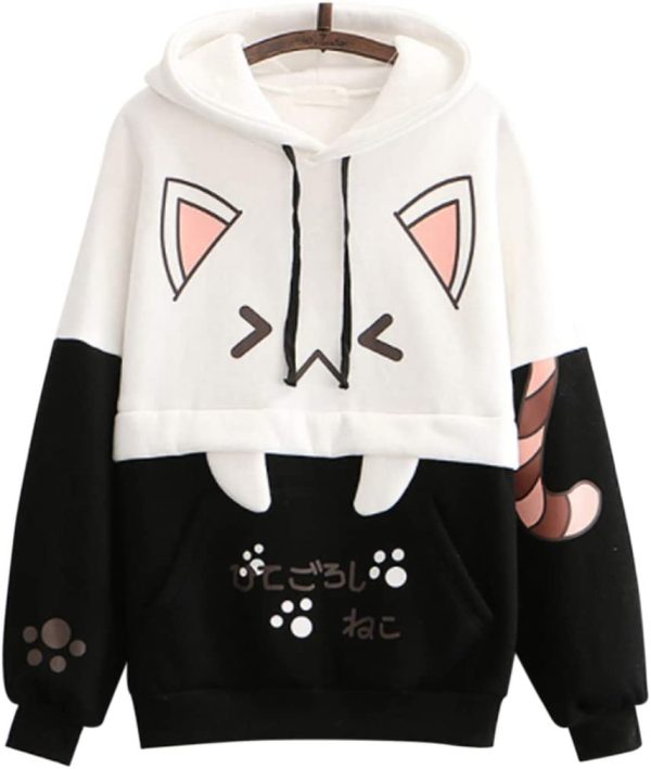 Dinosaur Bunny Rabbit Bear Cat Ears Hoodie For Girls Teens Teenagers Oversize Top Sweatshirt Jumper Shirt