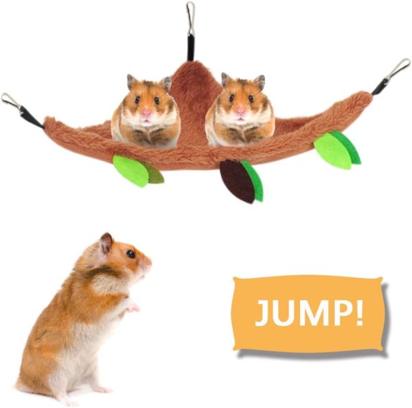 LZYMSZ 7PCS Hamster Hammock, Small Animals Hanging Warm Bed House Cage Nest Accessories with Hanging Tunnel,Swing, Cableway,Arch Bridge, Seesaw for Rat Bird Parrot Squirrel Playing Sleeping - Image 4