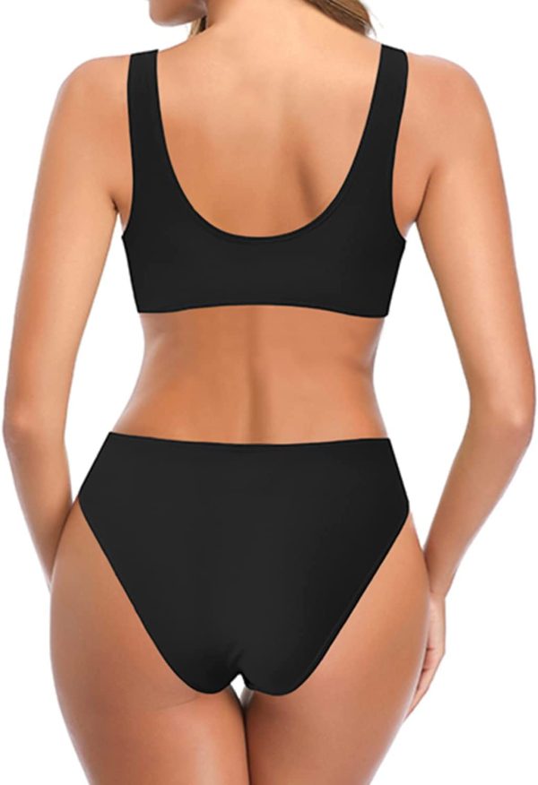 SHEKINI Women's Tie Knot Front Bikini Set with 2 Bikini Bottoms Ruched 2 Piece Swimsuit - Image 3