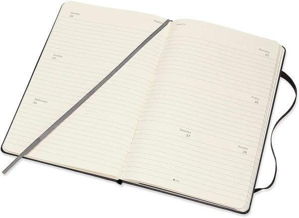 Moleskine 2022 Weekly Horizontal Hard Cover Diary, Large, Black - Image 6