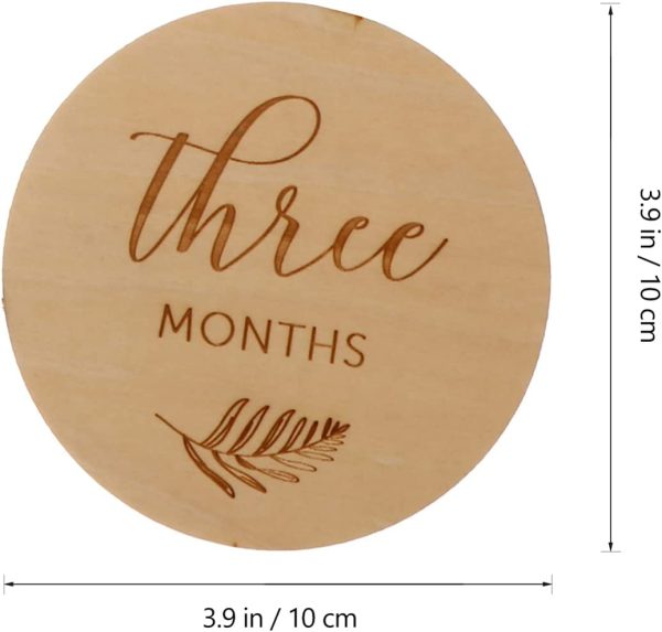 Toddmomy Wooden Baby Monthly Milestone Cards Baby and Pregnancy Announcement Sign Newborn Photography Props Gender Neutral Baby Shower Gifts Style 1 - Image 6