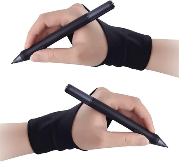 Artist Glove for Graphic Tablet  3 Color Free Size Gloves for Drawing- Blue Pink Black - Image 8