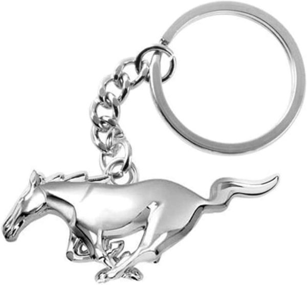 Mustang 3D Pony Chrome Metal Key Chain