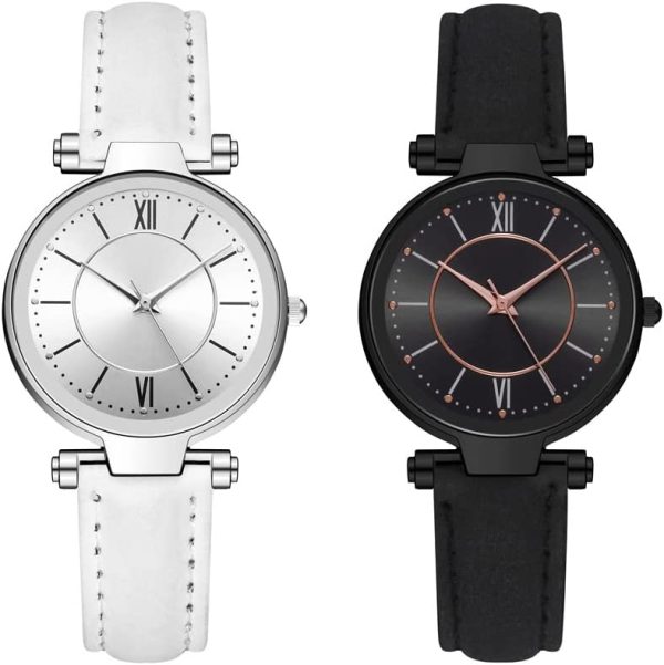 POPETPOP 2pcs Creative Quartz Watch Casual Watch Ladies Quartz Watch - Image 4