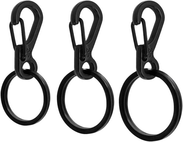 SENHAI 30Pcs Metal Flat Key Rings, 3 Sizes, 10Pcs Mini SF Carabiners Spring Snap Clasps for Climbing Camping Survival Backpack Bottle Hooks - - Image 4