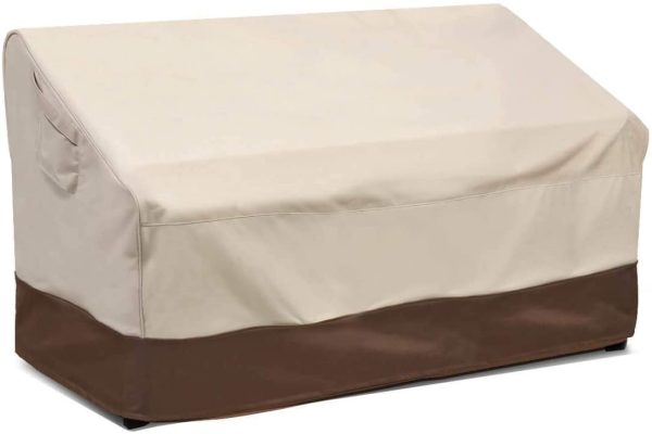 Vailge 2-Seater Heavy Duty Patio Deep Bench Loveseat Cover, 100% Waterproof Outdoor Deep Sofa Cover, Lawn Patio Furniture Covers with Air Vent, Small (Deep), Beige & Brown - Image 8