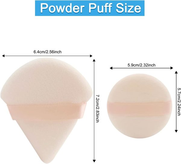 Wellehomi Makeup Powder Puffs, Triangle Velour Powder Puffs, Round Powder Puffs Wet Dry Makeup Tool Apply for Daily Makeup Such as Foundation, Cream, Blush (Beige) - Image 5