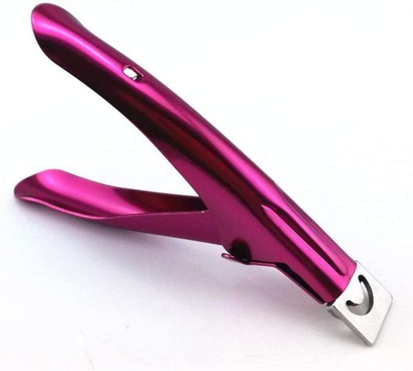 MOTYYA Nail Tip Clipper Cutter, Rustproof Stainless Steel Artificial Acrylic False Nail Trimmer Sharp Clip for Manicure Pedicure, Salon Home Nail Art Tool Cutting Pliers, Purple