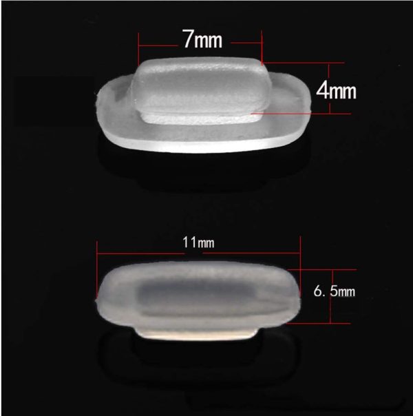 Eyeglass Nose Pads 11mm 4Pairs Replacement Square Rectangle Slide/Slip in Silicone Nosepads for Glasses Eyeglasses Sunglasses for Costa Maui and More - Image 3