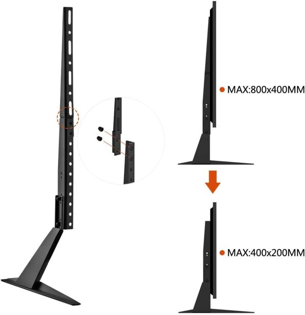 Universal TV Stand Table Top for Most 22 to 65 inch LCD Flat Screen TV, VESA up to 800 by 400mm, Black ML1760 - Image 6