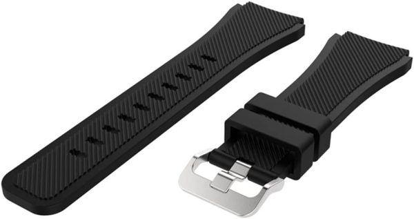 Replacement Watch Bands for Samsung Watch 3/Gear S3 Frontier/Classic Strap Silicone Bracelet S3 Sports Band Strap Replacement 22mm Wristband Accessories- Black - Image 4