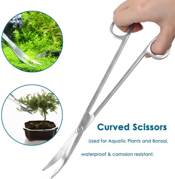 capetsma Aquascape Tools, Long Stainless Steel Aquarium Plant Tools Aquarium Tweezers Scissors Spatula Tool Set Bonsai Kit Algae Scrapers Aquarium Cleaning Kit for Fish Tank Starter kit - Image 5