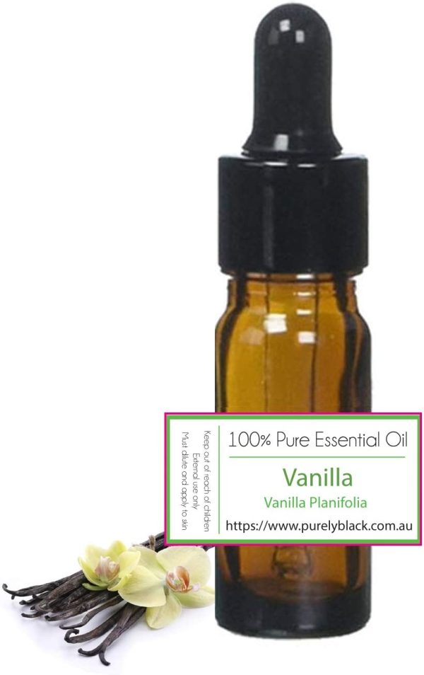 purelyBlack Pure Vanilla Essential Oil [ Vanilla Planifolia ] 10 ml For Perfume, Candle, Soap, Body, Face, Diffuser