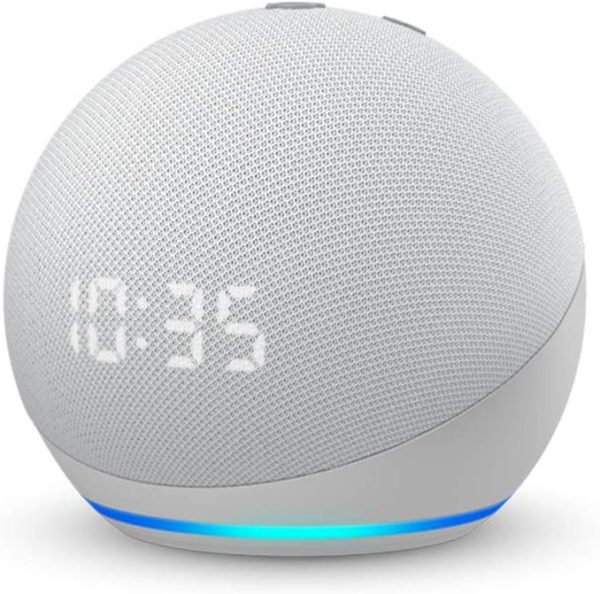 Echo Dot (4th Gen) | Smart speaker with clock and Alexa | Glacier White - Image 5