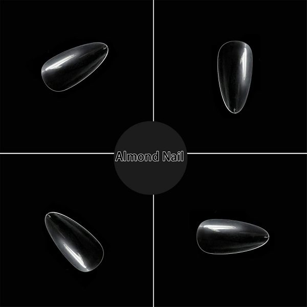 False Nails Tips 500Pcs Acrylic Nail Art Full Cover Almond Fake Nails 10 Sizes Long Almond Stiletto False Nail Clear for Women - Image 4