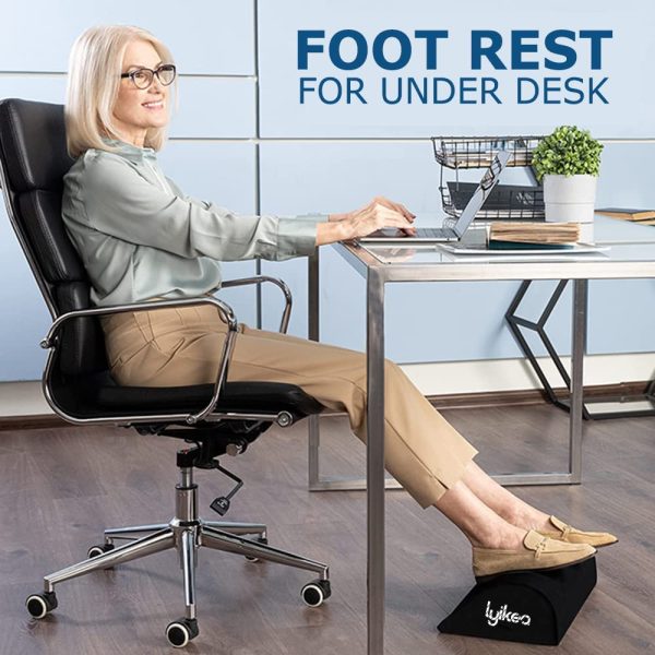 Lyikea Premium Foot Rest Under Desk For Home & Office - Non-Slip Memory Foam Footrest Ergonomic Cushion For Office Chair, Gaming Chair And Study Desk - Foot Stool For Back & Leg Pain Relief In Black - Image 6