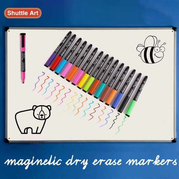 Dry Erase Markers,  15 Colors Magnetic Whiteboard Markers with Erase,Fine Point Dry Erase Markers Perfect For Writing on Whiteboards, Dry-Erase Boards,Mirrors for School Office Home - Image 6