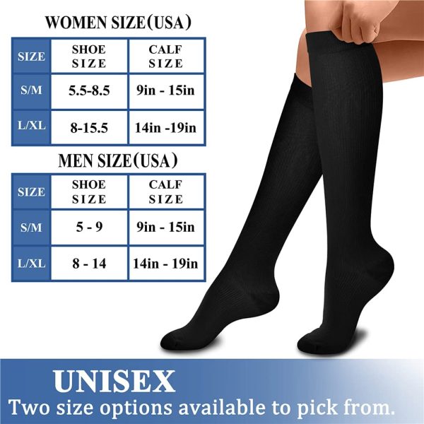 Compression Socks (7 Pairs), 15-20 mmhg is BEST Graduated Athletic & Medical for Men & Women, Running, Flight, Travels - Image 3