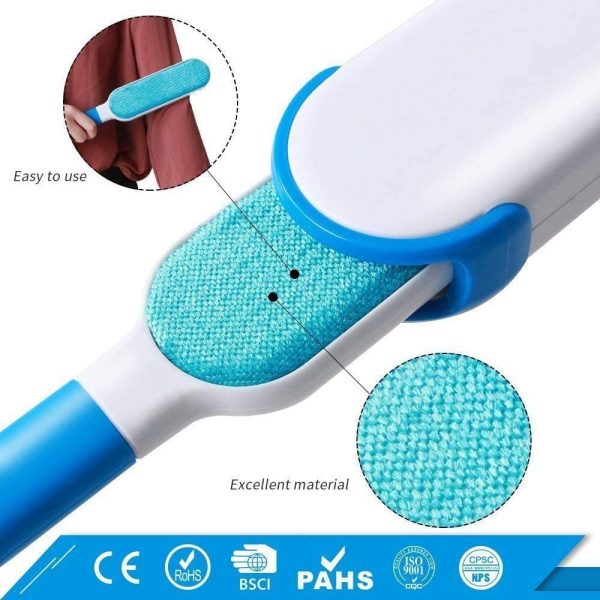 PIONEERS Pet Hair Remover, Fur and Lint Remover with Reusable Self-Cleaning Double Sided Brush Excellent for Dog and Cat, Efficient Pet Hair Remover for Furniture, Clothes, Carpet & Car Seats (Blue) - Image 4