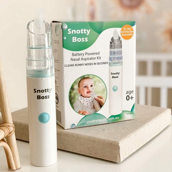 Snotty Boss - Nasal Aspirator ?C Premium Kit incl Saline Spray Bottle/Nozzles/Travel Bag. Battery powered, strong snot suction for baby or child. Clear nose in seconds to breathe, feed and sleep better. - Image 6