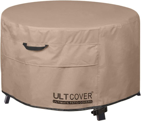 ULTCOVER Waterproof Round Patio Fire Pit Table Cover 36 inch for Outdoor Fire Bowl - Image 5