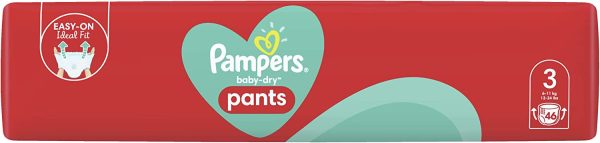 Pampers Baby-Dry Nappy Pants Size 3, 46 Count - Image 2