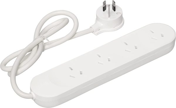 HPM R105 Standard Overload 4 Outlet Powerboard Powerboard - Standard 10A 2400W 4 outlets White Overload Protection 0.9m Lead, White - Image 3