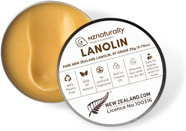 Pure New Zealand EP Grade Lanolin 20g For Sore Nipples, Breastfeeding Mums and General Dry Skin Conditions Rich in Vitamin D3 - Image 2