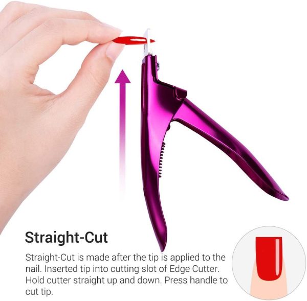 MOTYYA Nail Tip Clipper Cutter, Rustproof Stainless Steel Artificial Acrylic False Nail Trimmer Sharp Clip for Manicure Pedicure, Salon Home Nail Art Tool Cutting Pliers, Purple - Image 9