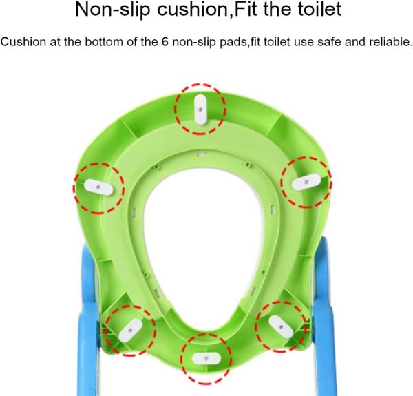 Potty Training Seat for Kids, FOME Toilet Seat for Potty Training Step Trainer Ladder Toilet Training Potty Seat Sturdy Comfortable Built in Non-Slip Steps Soft Pad for Baby Boys Girls - Image 5