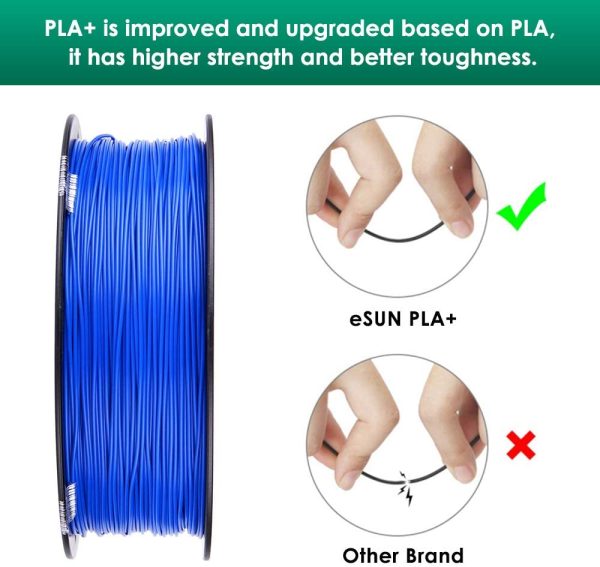 PLA+ 3D PLA+ Printing Filament PLA PRO Plus Spool 1.75mm 1KG Dimensional Accuracy +/- 0.05mm for 3D Printers,Blue - Image 2