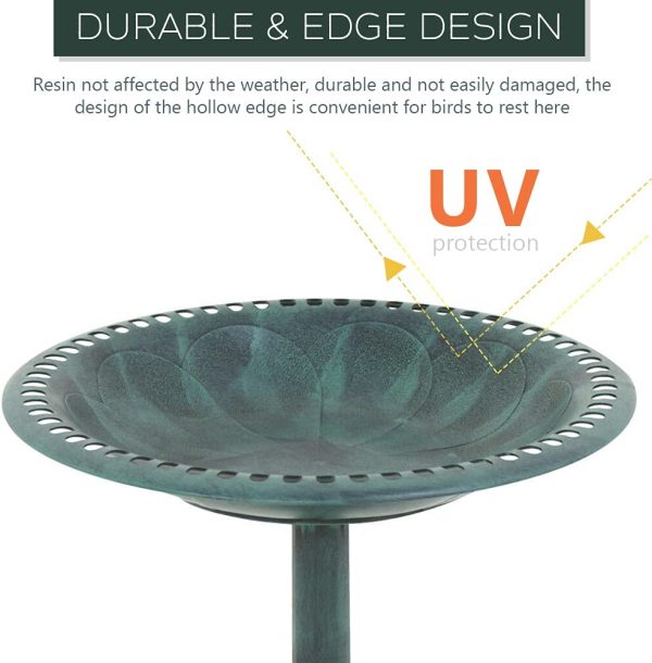 Green Planet Pedestal-Styled Garden Birdbath Pedestal Outdoor Yard D??cor Art Decorative - Image 3