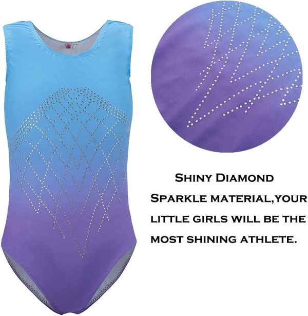 Sinoeem Gymnastics Leotards for Girls Long Sleeve-Sleeveless Colorful Sparkle Leotard for Girl 3-14 Years - Image 5