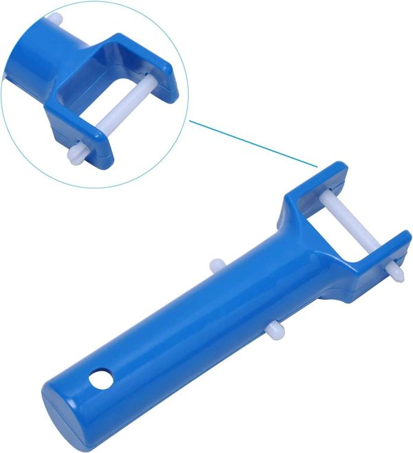 MEETOOT 2pcs Blue Color Vacuum Pool Brush Handle Universal Replacement Parts with V Clips and Pins for Swimming Pool Spa Vacuum